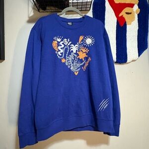 Genuine Merchandise Blue Graphic Crewneck Sweater